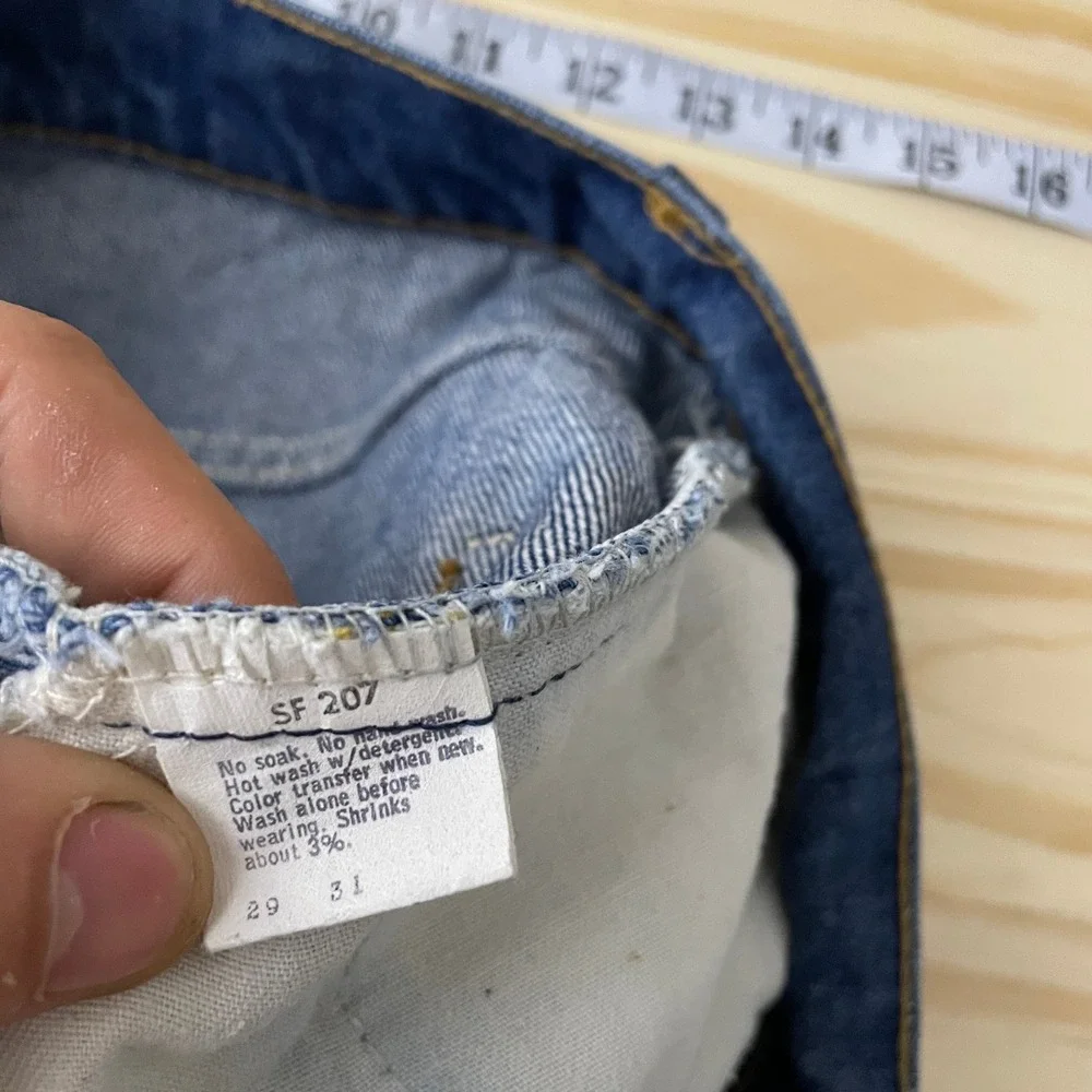 Vintage 80s Levis 517 Jeans Mens 29x31 Blue Bootcut Orange Tab Denim Made in USA